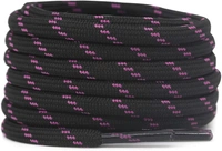 GRAH SANGRAH® (2 Pair) Shoelaces for Hiking Shoes, Outdoor Walking Sneakers, Outdoor Hiking, Climbing, Basketball, Work Boot, Running , Sport Shoes - 120 cm, Black Purple
